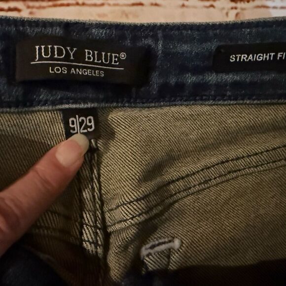 Judy Blue Dark Wash Denim with Brown Patch - Picture 5 of 12
